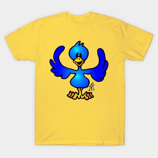 Blue twitter bird T-Shirt by Cardvibes